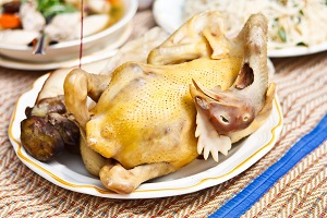chinesisches Neujahrsessen-gedämpftes Huhn